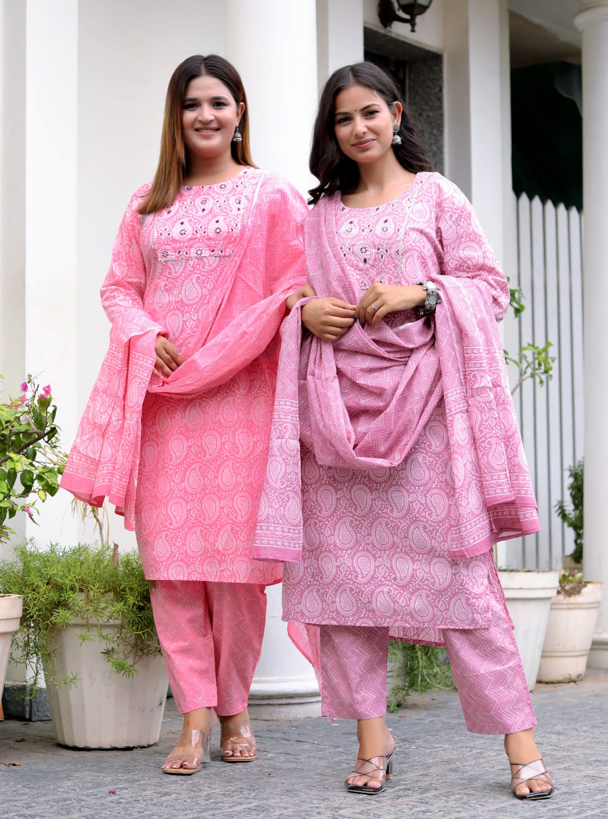 Fancy kurti with dupatta and pant  by Roseberry Creations