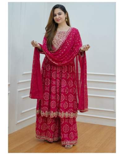 Ladies Beautiful Sharara Set with Short Anarkali Kurtis 
