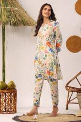 Ladies Printed Pure Cotton Top and Trouser Co-Ords  