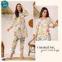 Ladies Printed Pure Cotton Top and Trouser Co-Ords   thumb 1