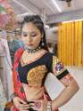 Navratri Special Gamthi Work Chaniya Choli In Black thumb 3