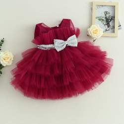 Princess Styles Kids Soft Cotton Frock With Sequence Belt