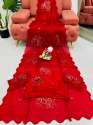 Red Color Jimmy Choo Saree With Sequence work thumb 5
