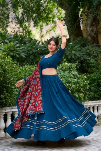 Stylish Navratri Special Pure Cotton Lehenga Choli For Girls 
