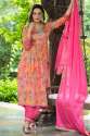 Womens Muslin Multi-color Alia Cut Kurti Pant and Dupatta thumb 14