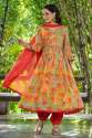 Womens Muslin Multi-color Alia Cut Kurti Pant and Dupatta thumb 18