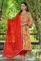 Womens Muslin Multi-color Alia Cut Kurti Pant and Dupatta thumb 4