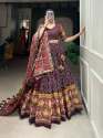Beautiful Printed Tussar Silk Ready Made Lehenga Choli  thumb 3