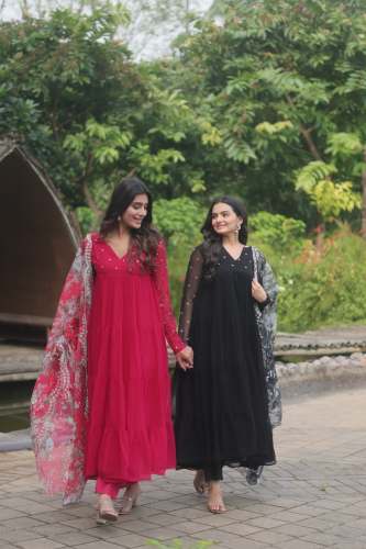 Fancy Alia Cut Kurti Pant With Dupatta Set