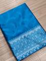 Fancy Blue Banarasi Soft Lichi Silk Saree thumb 7