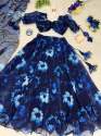 Fancy Blue Floral Printed Ready Made Lehenga Choli thumb 1