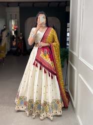 Fancy Khadi cotton Sequins Embroidery Lehenga Choli