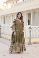 Faux Georgette With Sequence Embroidery Work Suit