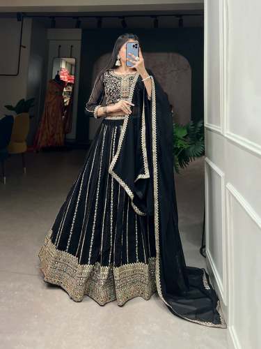 Georgette Sequin Ready Made Lehenga Choli
