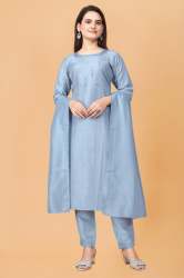 Heavy Muslin Kurti Set With Dupatta