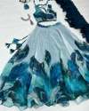New Collection Sky Blue Organza Printed Lehenga Choli thumb 1