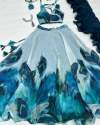 New Collection Sky Blue Organza Printed Lehenga Choli thumb 2