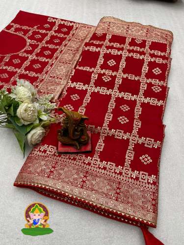 Pure Viscose Dola Silk Saree With Beautiful Jacquard Weaving by Hari Ichchha Creation