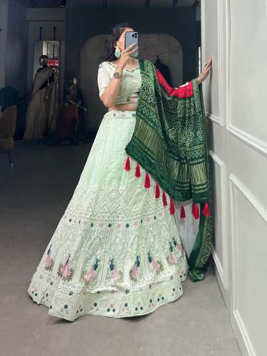 Read To Wear Lucknowi Thread And Sequins Embroidery Work Lehenga choli