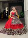 Red color Patola Print Navaratri Ready to Wear Lehenga Choli thumb 1