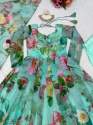 Silk Printed Organza Ready Made Gown thumb 1