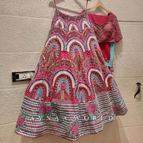 Soft Tapeta Silk Embroidery Sequence Work Lehenga Choli
