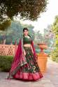 Tussar Silk Minakari With Foil Print Lehenga thumb 1