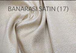 White Dyeable Banarasi Satin Fabric 
