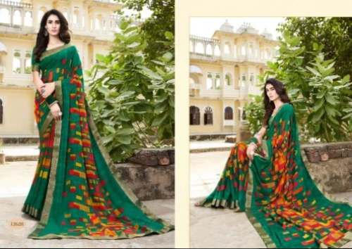 Chiffon Digital Printed Multi Color Saree  by Ridham Fashions Private Limited