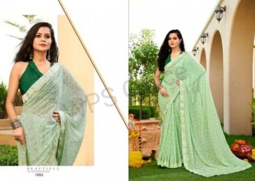 Ridham Fashion Party Wear Georgette Printed Designer Saree by Ridham Fashions Private Limited