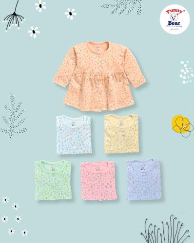Funny Bear Newborn Baby Girl Cotton Frock & Dresses 
