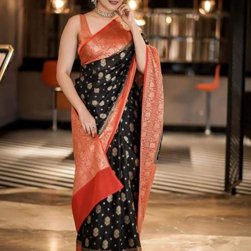Banarasi dayabale warm silk zari copper saree