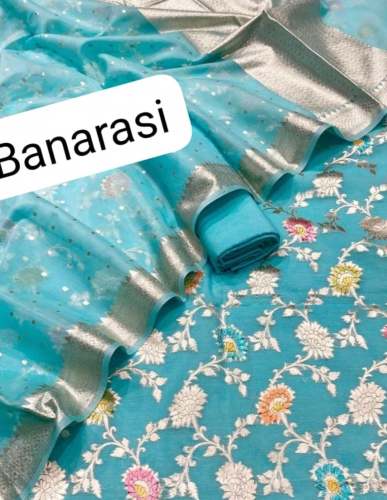 Exclusive Banarasi pure Chanderi Silk Minakari Suit Material 