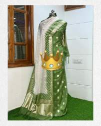 Very Soft Banarasi Chanderi Silk Handloom Dress material 
