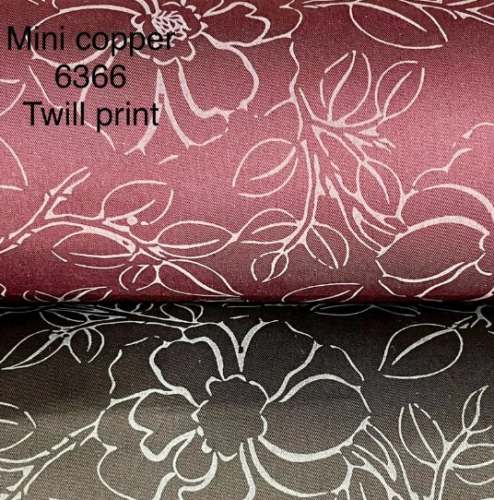 44 Inch Floral Print Copper Twill Fabric by Manoj Prints Pvt Ldt