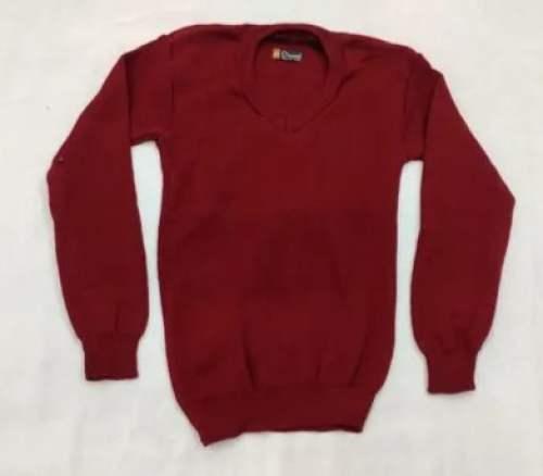 Red Full Sleeve Knitted Boys Sweater by D K CHHABRA HOSIERY