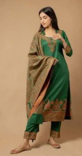 Gorgeous Green Kashmiri Woolen Suit  by Wibrant Winters Private Limited