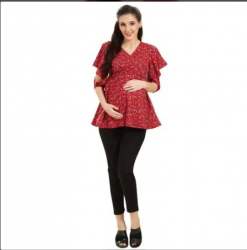 Maroon Nursing Overlap Tie-up Top