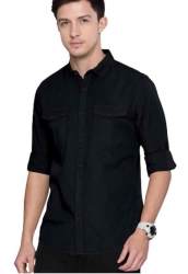 Men Cotton Plain Stitched Shirts 