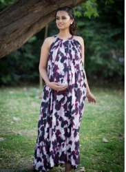 Floral Print Maternity Maxi Dress