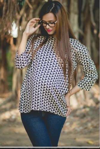 Geometrical Print Back Open Maternity Top by Fresh Venturz LLP