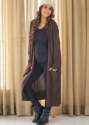 Longline Chocolate Brown Maternity Cardigan
