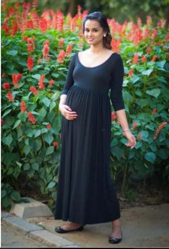 Premium Gathered Maternity Dress