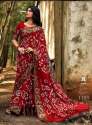 Multicolour Pan Border Fancy Bandhani Saree For Women 