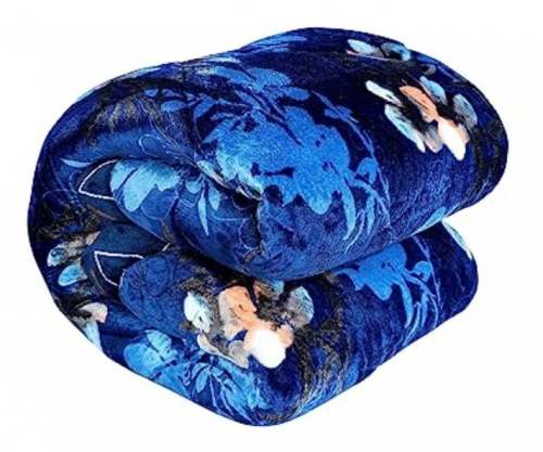 Blue Cotton Printed Soft Blanket