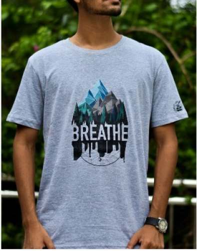 Breathe Mens Graphic Printed T-Shirt by Scribbledlens