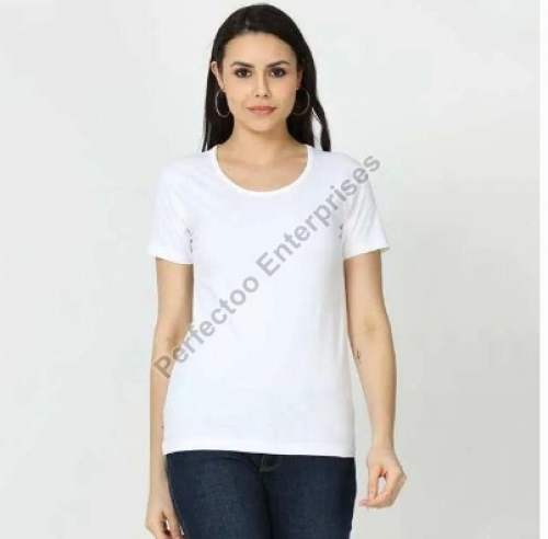 Ladies Plain Cotton T-Shirts by Perfectoo Enterprises