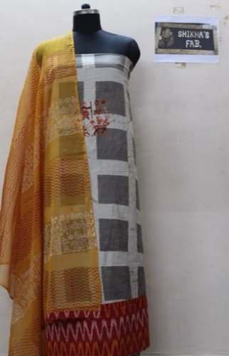 Fancy Patched Cotton Dress Material  by Shikhas Fab
