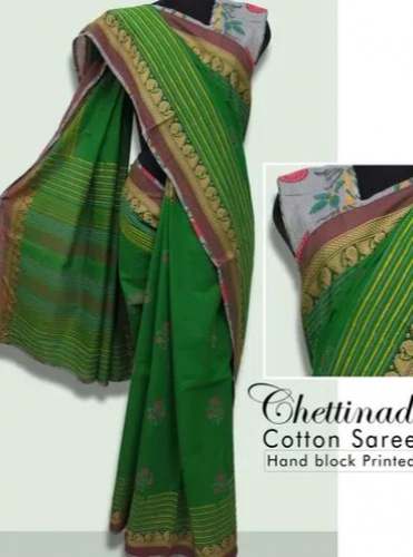 Trendy Kalamkari Chettinad Cotton Saree  by Shikhas Fab