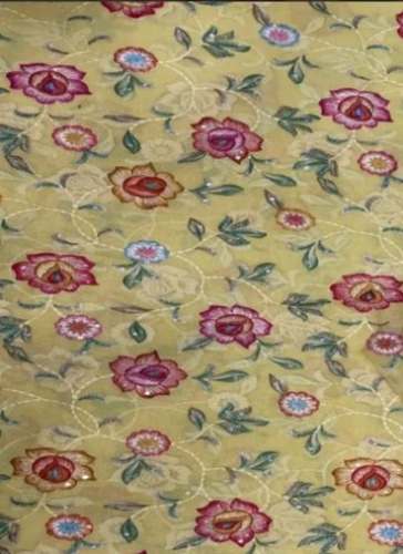 Yellow Color Printed Viscose Fabric by Laxmi Textile Mills